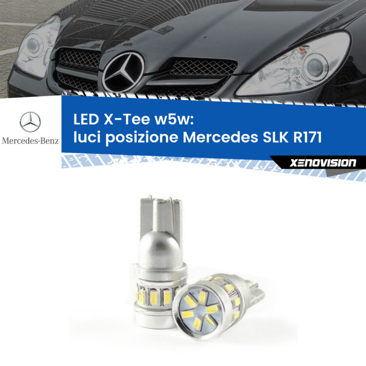 0 Luci posizione LED per Mercedes SLK R171 2004-2011: W5W X-Tee <strong>LED luci posizione per Mercedes SLK</strong> R171 2004-2011. Lampade <strong>W5W</strong> modello X-Tee Xenovision top di gamma.
