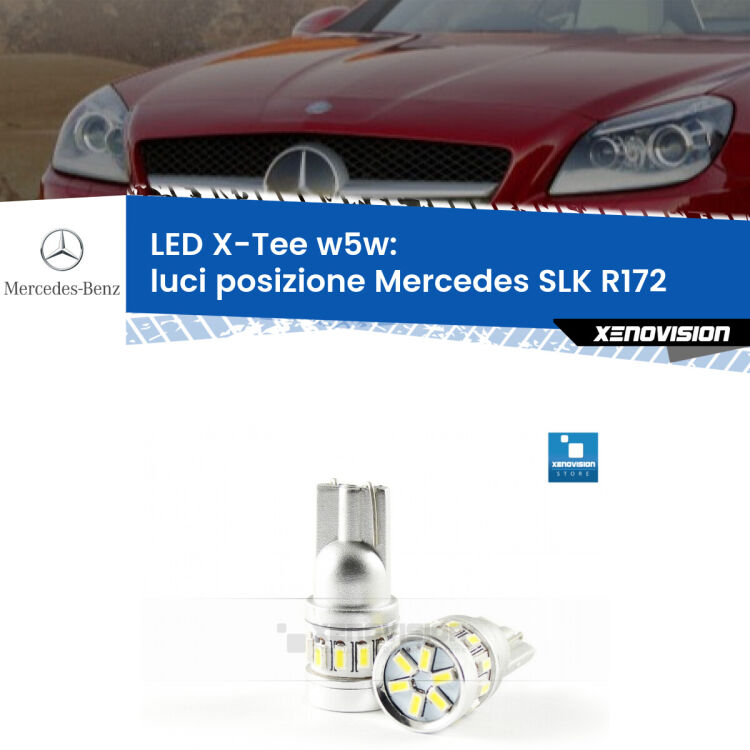 <strong>LED luci posizione per Mercedes SLK</strong> R172 2011in poi. Lampade <strong>W5W</strong> modello X-Tee Xenovision top di gamma.