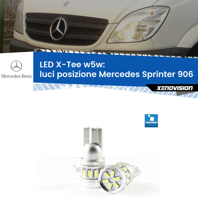 <strong>LED luci posizione per Mercedes Sprinter</strong> 906 2006-2012. Lampade <strong>W5W</strong> modello X-Tee Xenovision top di gamma.