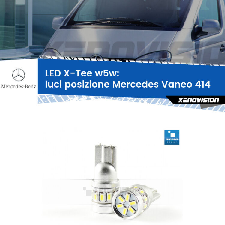 <strong>LED luci posizione per Mercedes Vaneo</strong> 414 2002-2005. Lampade <strong>W5W</strong> modello X-Tee Xenovision top di gamma.