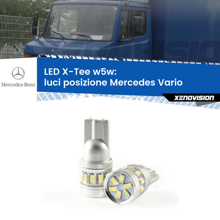 0 Luci posizione LED per Mercedes Vario 1996-2013: W5W X-Tee <strong>LED luci posizione per Mercedes Vario</strong> 1996-2013. Lampade <strong>W5W</strong> modello X-Tee Xenovision top di gamma.