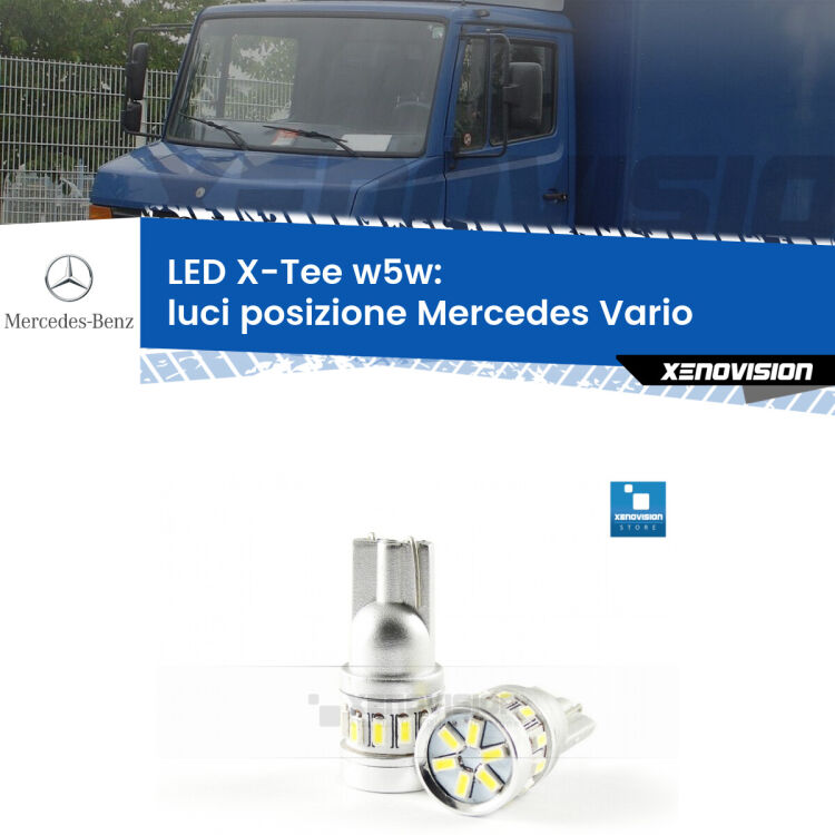<strong>LED luci posizione per Mercedes Vario</strong>  1996-2013. Lampade <strong>W5W</strong> modello X-Tee Xenovision top di gamma.