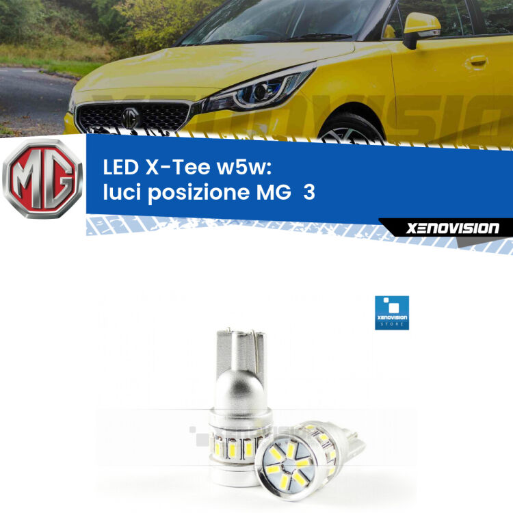 <strong>LED luci posizione per MG  3</strong>  2011in poi. Lampade <strong>W5W</strong> modello X-Tee Xenovision top di gamma.