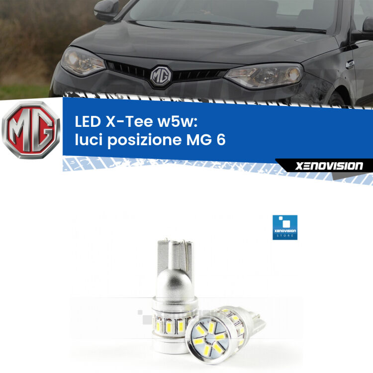 <strong>LED luci posizione per MG 6</strong>  2010in poi. Lampade <strong>W5W</strong> modello X-Tee Xenovision top di gamma.