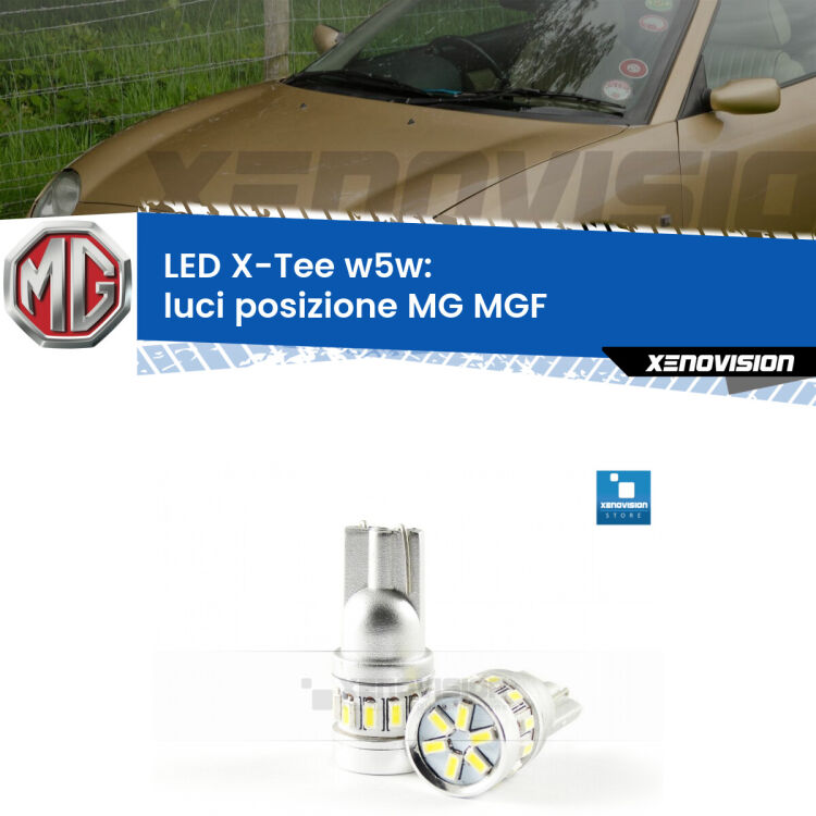 <strong>LED luci posizione per MG MGF</strong>  1995-2002. Lampade <strong>W5W</strong> modello X-Tee Xenovision top di gamma.