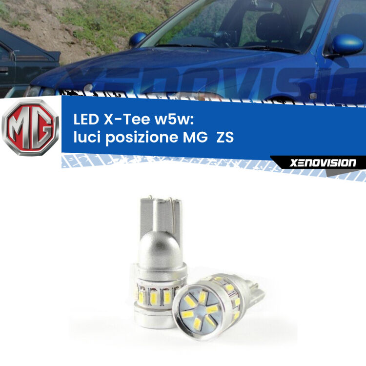 0 Luci posizione LED per MG  ZS  2001-2005: W5W X-Tee <strong>LED luci posizione per MG  ZS</strong>  2001-2005. Lampade <strong>W5W</strong> modello X-Tee Xenovision top di gamma.