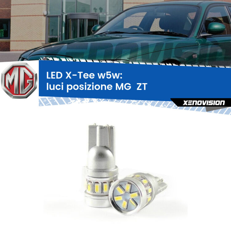 0 Luci posizione LED per MG  ZT  2001-2005: W5W X-Tee <strong>LED luci posizione per MG  ZT</strong>  2001-2005. Lampade <strong>W5W</strong> modello X-Tee Xenovision top di gamma.