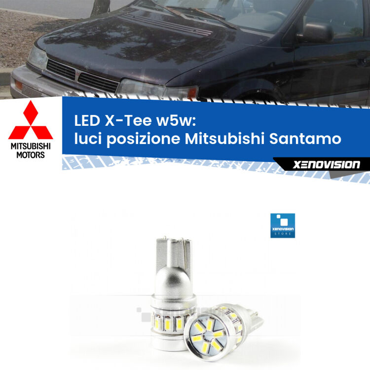 <strong>LED luci posizione per Mitsubishi Santamo</strong>  1999-2004. Lampade <strong>W5W</strong> modello X-Tee Xenovision top di gamma.