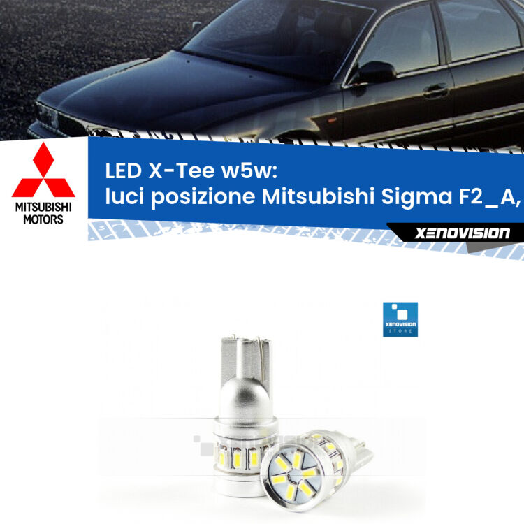 <strong>LED luci posizione per Mitsubishi Sigma</strong> F2_A, F1_A 1990-1996. Lampade <strong>W5W</strong> modello X-Tee Xenovision top di gamma.