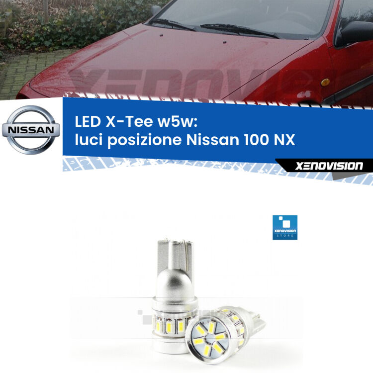 <strong>LED luci posizione per Nissan 100 NX</strong>  1990-1994. Lampade <strong>W5W</strong> modello X-Tee Xenovision top di gamma.