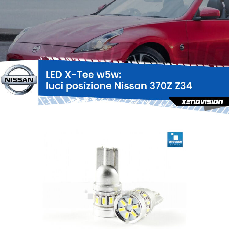 <strong>LED luci posizione per Nissan 370Z</strong> Z34 2009in poi. Lampade <strong>W5W</strong> modello X-Tee Xenovision top di gamma.