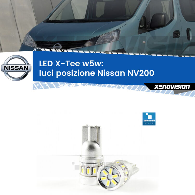 <strong>LED luci posizione per Nissan NV200</strong>  2010-2019. Lampade <strong>W5W</strong> modello X-Tee Xenovision top di gamma.