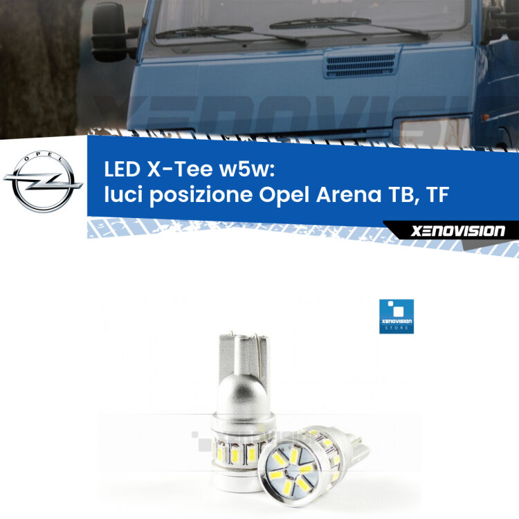 <strong>LED luci posizione per Opel Arena</strong> TB, TF 1998-2001. Lampade <strong>W5W</strong> modello X-Tee Xenovision top di gamma.