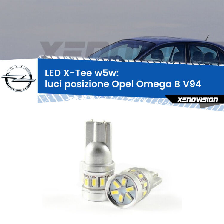 0 Luci posizione LED per Opel Omega B V94 1994-2003: W5W X-Tee <strong>LED luci posizione per Opel Omega B</strong> V94 1994-2003. Lampade <strong>W5W</strong> modello X-Tee Xenovision top di gamma.