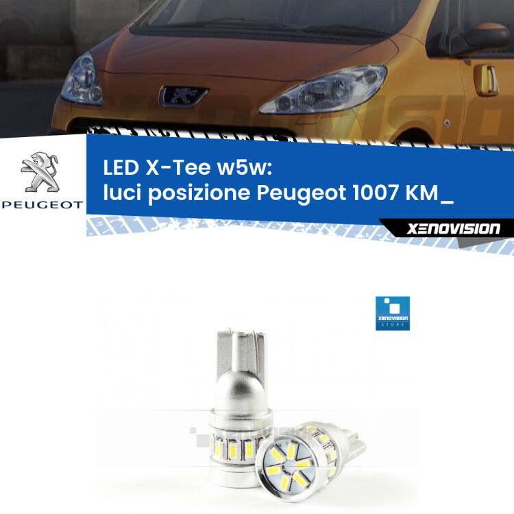 <strong>LED luci posizione per Peugeot 1007</strong> KM_ 2005-2009. Lampade <strong>W5W</strong> modello X-Tee Xenovision top di gamma.