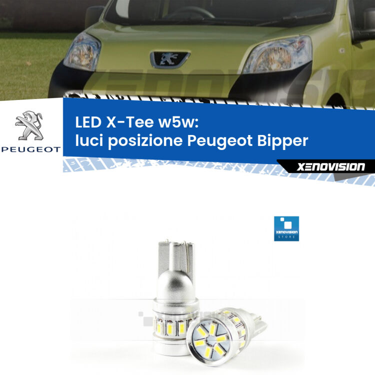 <strong>LED luci posizione per Peugeot Bipper</strong>  2008in poi. Lampade <strong>W5W</strong> modello X-Tee Xenovision top di gamma.