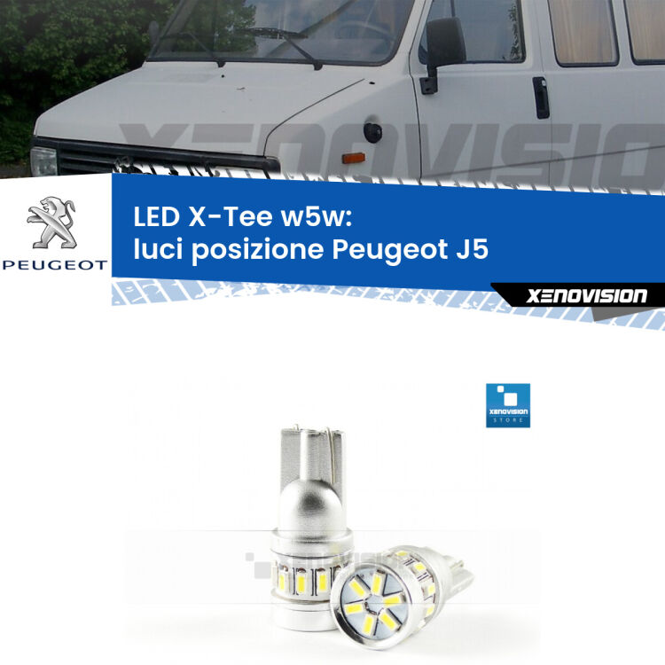 <strong>LED luci posizione per Peugeot J5</strong>  1990-1994. Lampade <strong>W5W</strong> modello X-Tee Xenovision top di gamma.