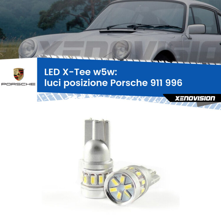 0 Luci posizione LED per Porsche 911 996 1997-2001: W5W X-Tee <strong>LED luci posizione per Porsche 911</strong> 996 1997-2001. Lampade <strong>W5W</strong> modello X-Tee Xenovision top di gamma.