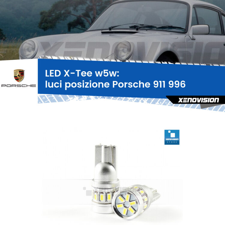 <strong>LED luci posizione per Porsche 911</strong> 996 1997-2001. Lampade <strong>W5W</strong> modello X-Tee Xenovision top di gamma.