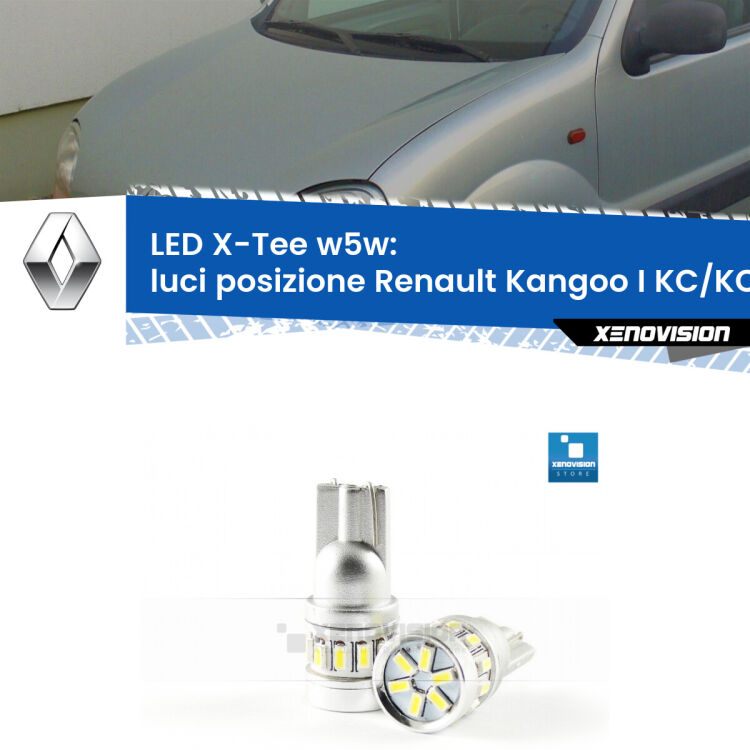 <strong>LED luci posizione per Renault Kangoo I</strong> KC/KC 1997-2006. Lampade <strong>W5W</strong> modello X-Tee Xenovision top di gamma.