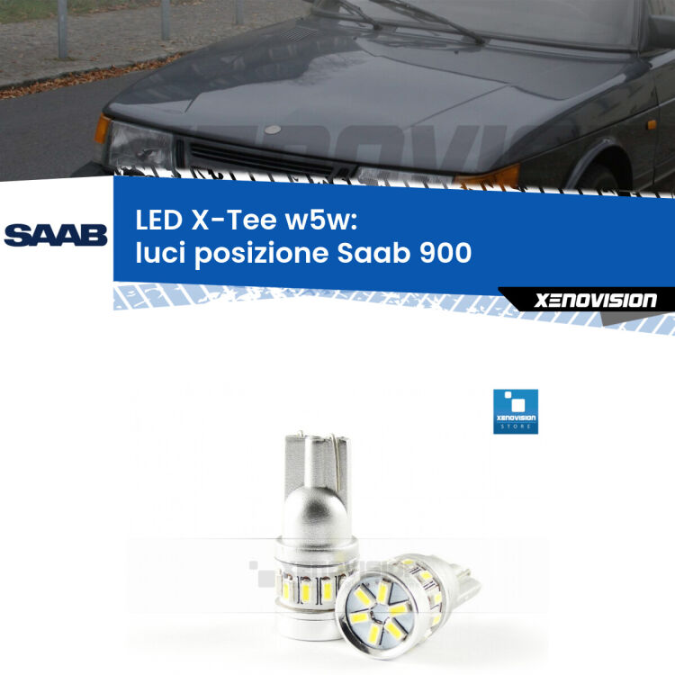 <strong>LED luci posizione per Saab 900</strong>  1993-1998. Lampade <strong>W5W</strong> modello X-Tee Xenovision top di gamma.