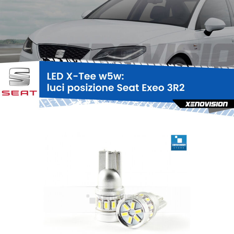 <strong>LED luci posizione per Seat Exeo</strong> 3R2 2008-2013. Lampade <strong>W5W</strong> modello X-Tee Xenovision top di gamma.
