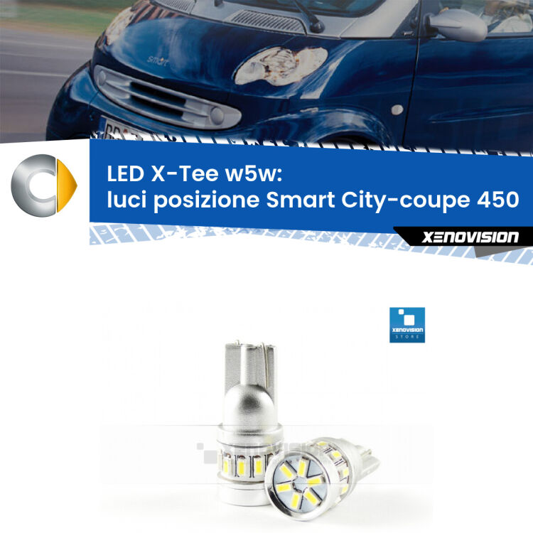 <strong>LED luci posizione per Smart City-coupe</strong> 450 1998-2004. Lampade <strong>W5W</strong> modello X-Tee Xenovision top di gamma.