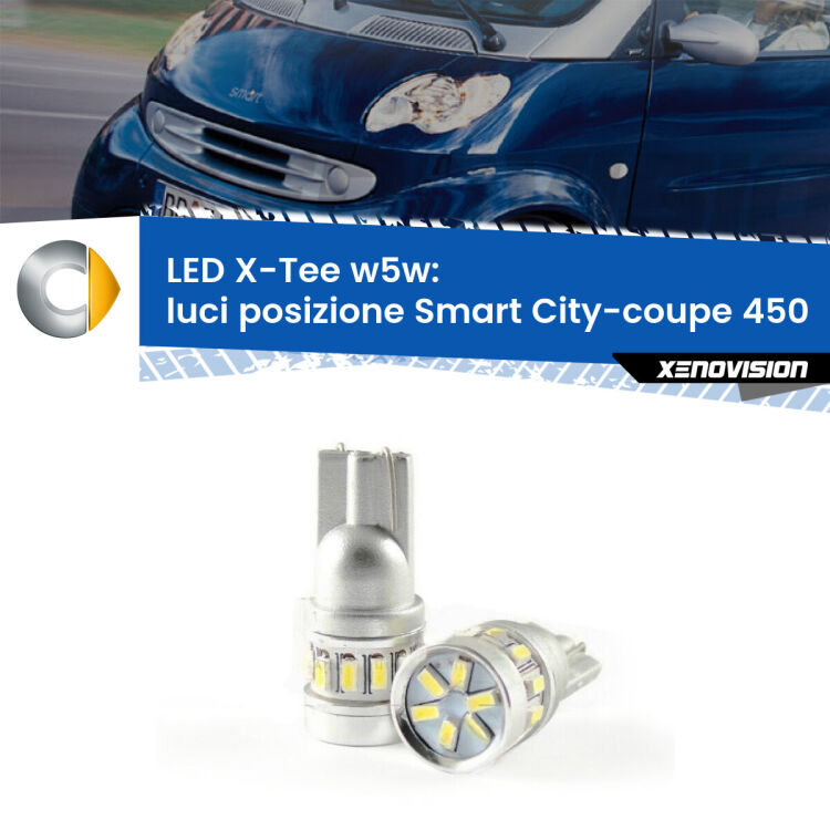 0 Luci posizione LED per Smart City-coupe 450 1998-2004: W5W X-Tee <strong>LED luci posizione per Smart City-coupe</strong> 450 1998-2004. Lampade <strong>W5W</strong> modello X-Tee Xenovision top di gamma.