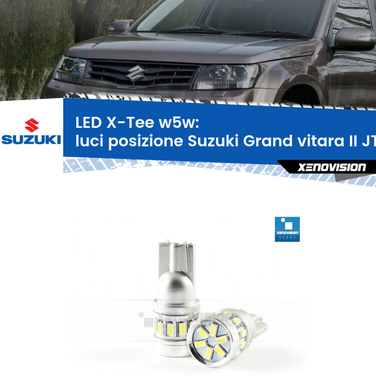 <strong>LED luci posizione per Suzuki Grand vitara II</strong> JT, TE, TD 2005-2015. Lampade <strong>W5W</strong> modello X-Tee Xenovision top di gamma.