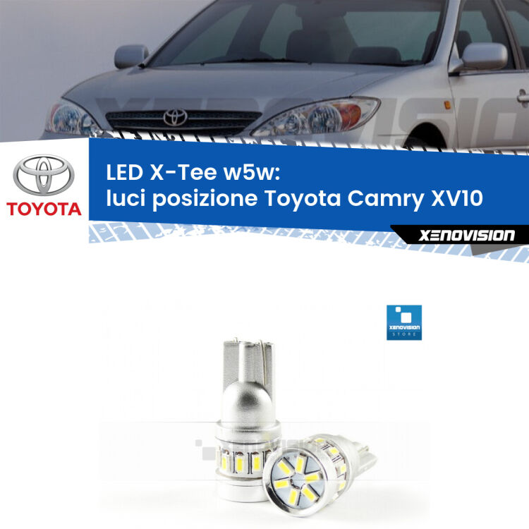 <strong>LED luci posizione per Toyota Camry</strong> XV10 1991-1996. Lampade <strong>W5W</strong> modello X-Tee Xenovision top di gamma.