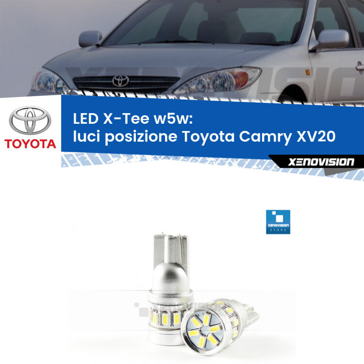 <strong>LED luci posizione per Toyota Camry</strong> XV20 1996-2001. Lampade <strong>W5W</strong> modello X-Tee Xenovision top di gamma.