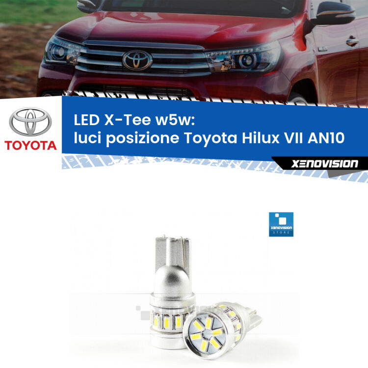 <strong>LED luci posizione per Toyota Hilux VII</strong> AN10 2004-2015. Lampade <strong>W5W</strong> modello X-Tee Xenovision top di gamma.