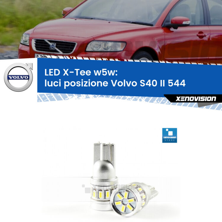 <strong>LED luci posizione per Volvo S40 II</strong> 544 2004-2012. Lampade <strong>W5W</strong> modello X-Tee Xenovision top di gamma.