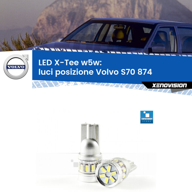 <strong>LED luci posizione per Volvo S70</strong> 874 1997-2000. Lampade <strong>W5W</strong> modello X-Tee Xenovision top di gamma.
