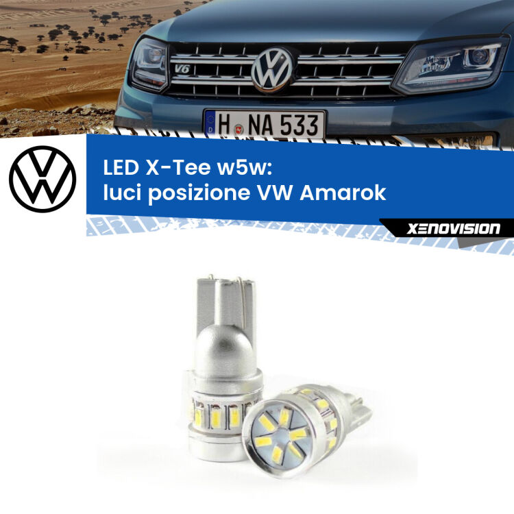 0 Luci posizione LED per VW Amarok  2010-2016: W5W X-Tee <strong>LED luci posizione per VW Amarok</strong>  2010-2016. Lampade <strong>W5W</strong> modello X-Tee Xenovision top di gamma.