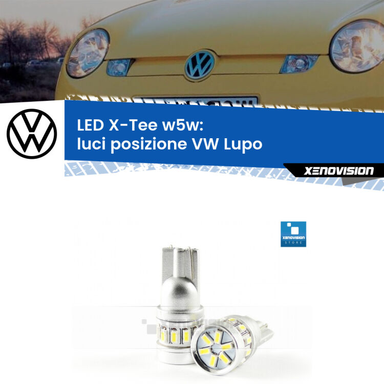 <strong>LED luci posizione per VW Lupo</strong>  1988-2005. Lampade <strong>W5W</strong> modello X-Tee Xenovision top di gamma.