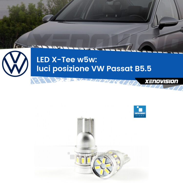<strong>LED luci posizione per VW Passat</strong> B5.5 2000-2005. Lampade <strong>W5W</strong> modello X-Tee Xenovision top di gamma.