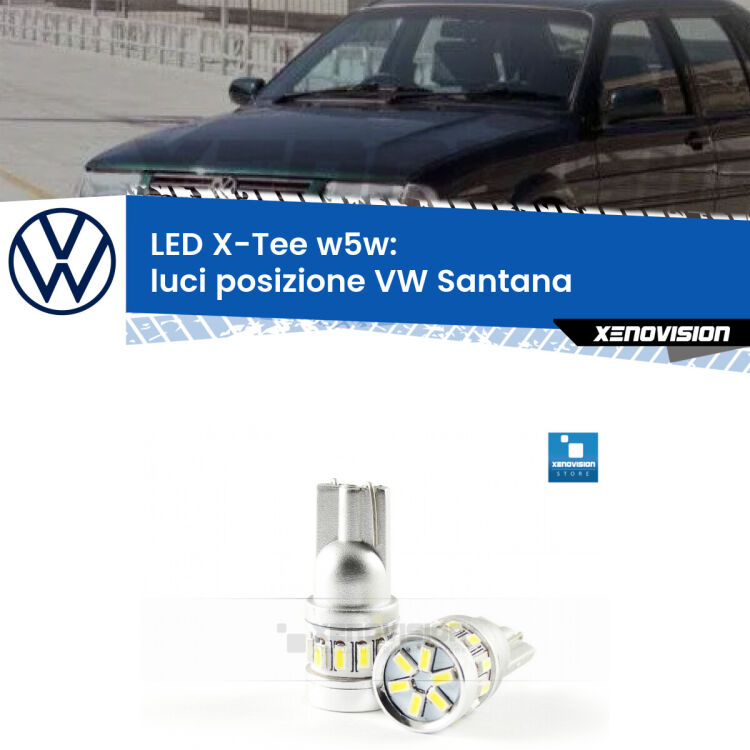 <strong>LED luci posizione per VW Santana</strong>  1995-2012. Lampade <strong>W5W</strong> modello X-Tee Xenovision top di gamma.