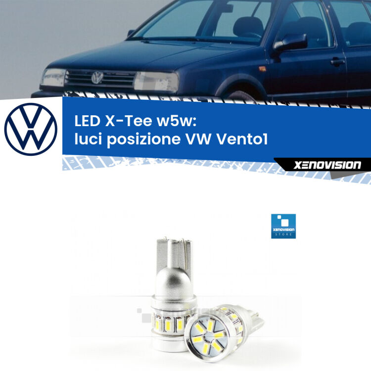 <strong>LED luci posizione per VW Vento1</strong>  a parabola doppia. Lampade <strong>W5W</strong> modello X-Tee Xenovision top di gamma.