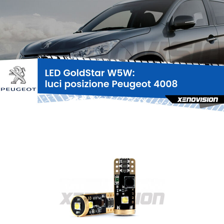 <strong>Luci posizione LED Peugeot 4008</strong>  2012in poi: ottima luminosità a 360 gradi. Si inseriscono ovunque. Canbus, Top Quality.