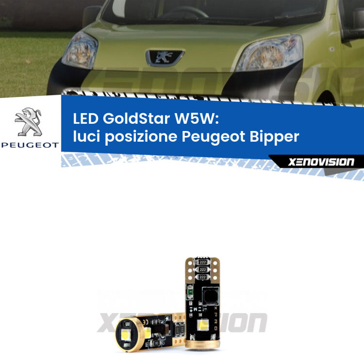 <strong>Luci posizione LED Peugeot Bipper</strong>  2008in poi: ottima luminosità a 360 gradi. Si inseriscono ovunque. Canbus, Top Quality.