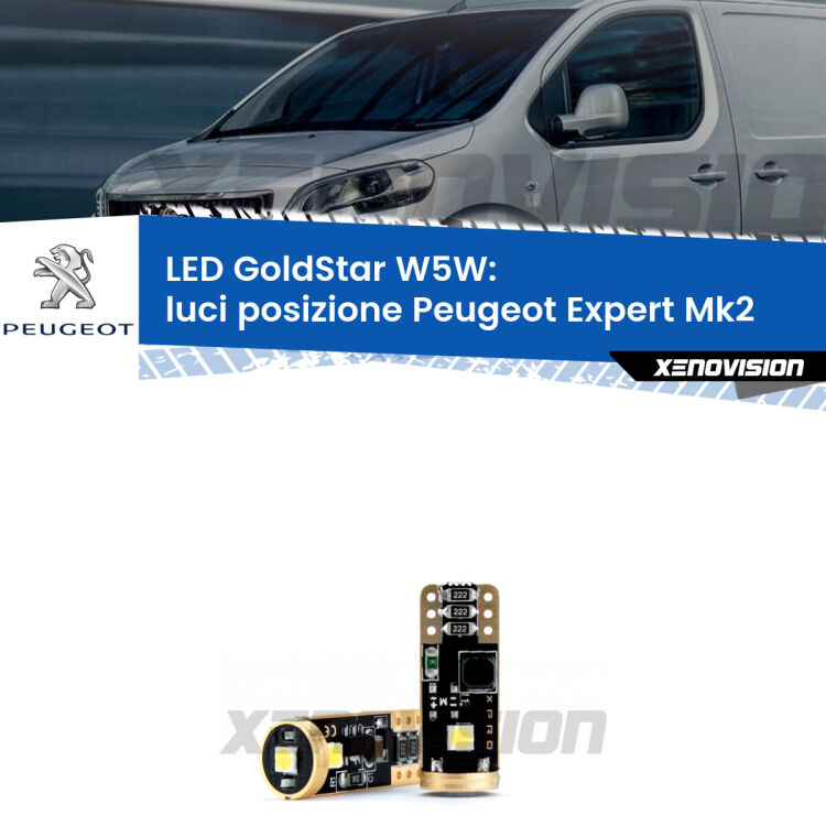 <strong>Luci posizione LED Peugeot Expert</strong> Mk2 2007-2015: ottima luminosità a 360 gradi. Si inseriscono ovunque. Canbus, Top Quality.