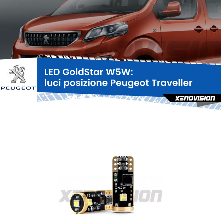 <strong>Luci posizione LED Peugeot Traveller</strong>  2016in poi: ottima luminosità a 360 gradi. Si inseriscono ovunque. Canbus, Top Quality.