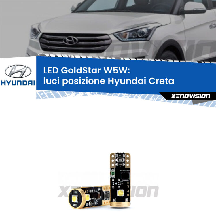 <strong>Luci posizione LED Hyundai Creta</strong>  prima serie: ottima luminosità a 360 gradi. Si inseriscono ovunque. Canbus, Top Quality.