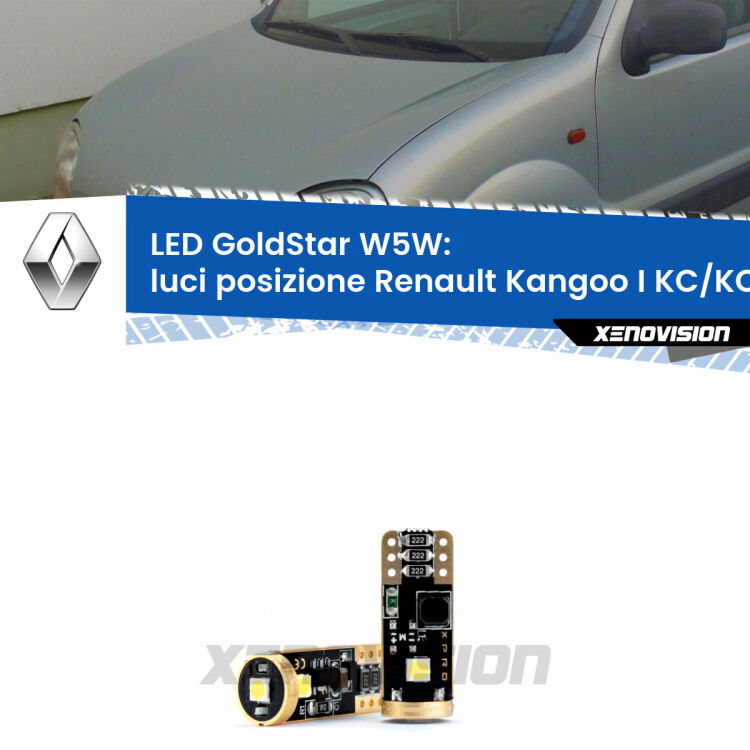 <strong>Luci posizione LED Renault Kangoo I</strong> KC/KC 1997-2006: ottima luminosità a 360 gradi. Si inseriscono ovunque. Canbus, Top Quality.