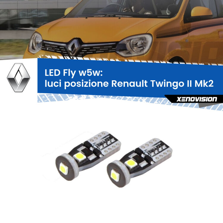 MaXtron Set Illuminazione Interni Per Renault Twingo II – Luce Bianca Fredda 6000K, Plug & Play