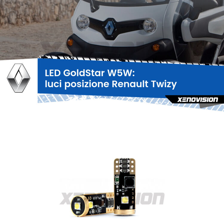 <strong>Luci posizione LED Renault Twizy</strong>  2012in poi: ottima luminosità a 360 gradi. Si inseriscono ovunque. Canbus, Top Quality.
