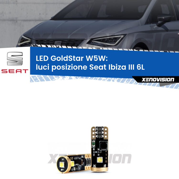 <strong>Luci posizione LED Seat Ibiza III</strong> 6L 2002-2009: ottima luminosità a 360 gradi. Si inseriscono ovunque. Canbus, Top Quality.