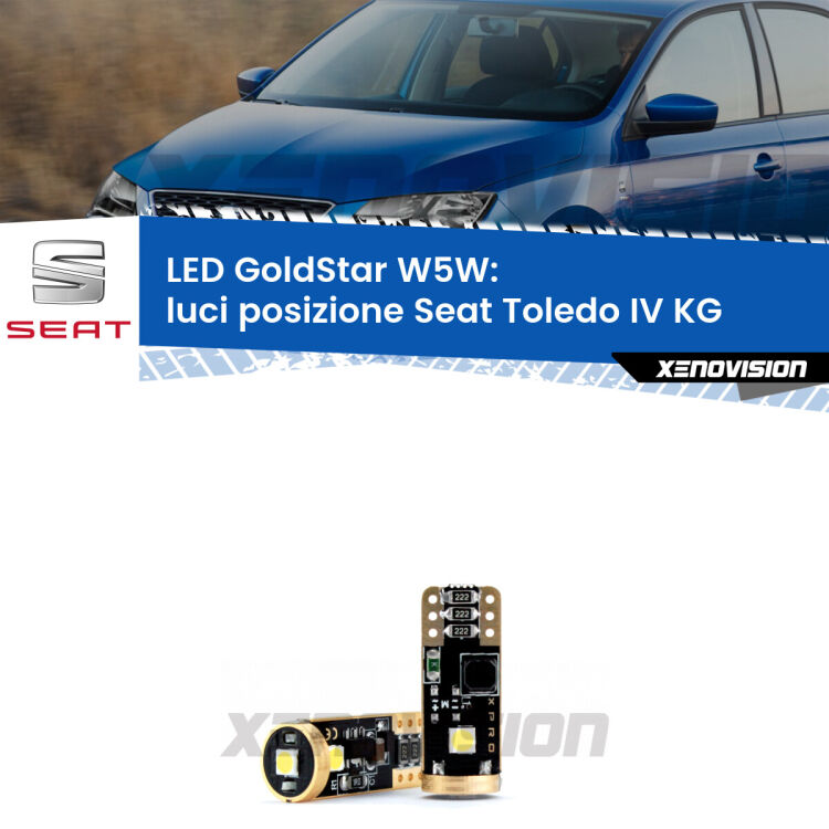 <strong>Luci posizione LED Seat Toledo IV</strong> KG 2012-2019: ottima luminosità a 360 gradi. Si inseriscono ovunque. Canbus, Top Quality.