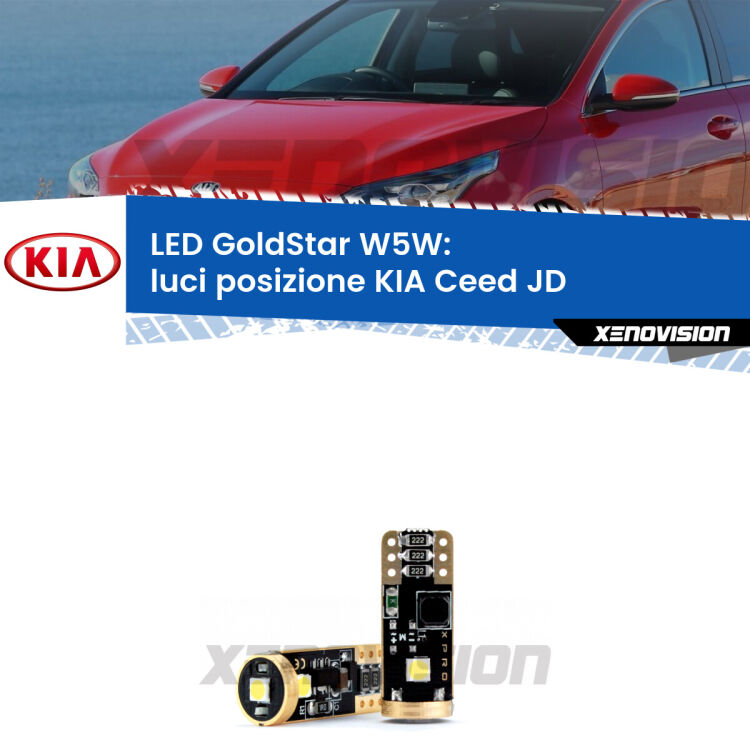 <strong>Luci posizione LED KIA Ceed</strong> JD senza luci diurne: ottima luminosità a 360 gradi. Si inseriscono ovunque. Canbus, Top Quality.